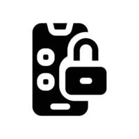 mobile security glyph icon. Strong and solid icon for websites and mobile apps. vector