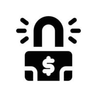 locked glyph icon. Strong and solid icon for websites and mobile apps. vector