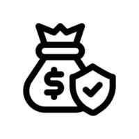 financial security line icon. Clean and minimalist icon for websites and mobile apps. vector