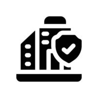 insurance company glyph icon. Strong and solid icon for websites and mobile apps. vector