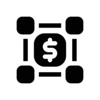 blockchain glyph icon. Strong and solid icon for websites and mobile apps. vector