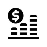 bar chart glyph icon. Strong and solid icon for websites and mobile apps. vector