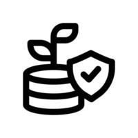 investment insurance line icon. Clean and minimalist icon for websites and mobile apps. vector