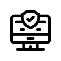 online insurance line icon. Clean and minimalist icon for websites and mobile apps. vector
