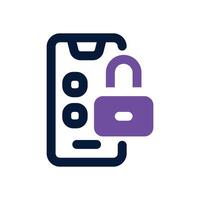 mobile security dual tone icon. Sleek and modern icon for websites and mobile apps. vector