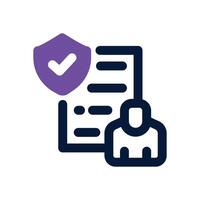 insurance advisor dual tone icon. Sleek and modern icon for websites and mobile apps. vector