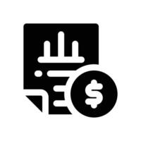 financial report glyph icon. Strong and solid icon for websites and mobile apps. vector