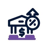 bank rate dual tone icon. Sleek and modern icon for websites and mobile apps. vector