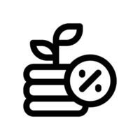 compound interest line icon. Clean and minimalist icon for websites and mobile apps. vector