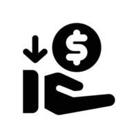 passive income glyph icon. Strong and solid icon for websites and mobile apps. vector