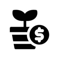 investment fund glyph icon. Strong and solid icon for websites and mobile apps. vector