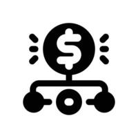 diversification glyph icon. Strong and solid icon for websites and mobile apps. vector