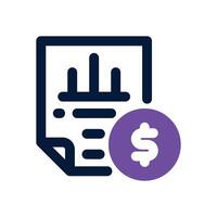 financial report dual tone icon. Sleek and modern icon for websites and mobile apps. vector