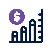 graph dual tone icon. Sleek and modern icon for websites and mobile apps. vector