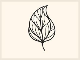Organic Botanical Leaf Outline for Natural Concepts vector