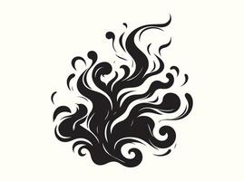 Floating Smoke Silhouette with Soft Curves vector