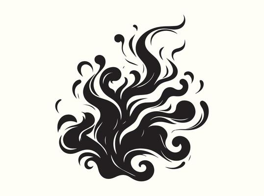 Floating Smoke Silhouette with Soft Curves