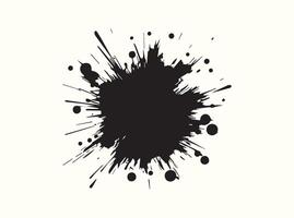 Abstract Brushstroke Ink Silhouette on White vector