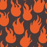 seamless pattern with red flame on black vector