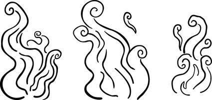 fire set in hand drawn style vector