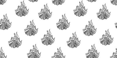 seamless pattern with campfire vector