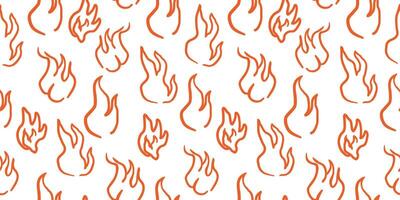 seamless pattern with red linear flame vector
