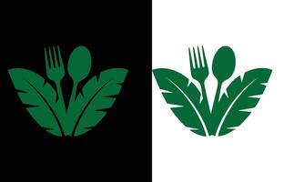 green spons leaf logo design vector