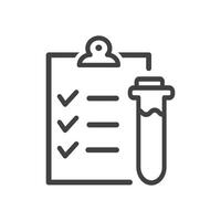 Clinical analysis result icon, lab blood test, medicine report, HIV check. vector