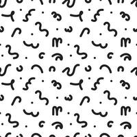 Seamless pattern with simple black line drawings. vector