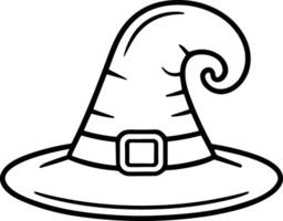 Halloween Witch Hat Line Art Illustration vector