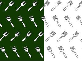 Seamless abstract pattern of forks on transparent background. The design is perfect for decorations, backgrounds, textures, packages, wrapping paper, textiles, table cloth. vector