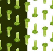 seamless pattern with celery on transparent background. Flat Bright tasty vegetables. Illustration used for magazine, kitchen textile, greeting cards, menu cover, web pages. vector