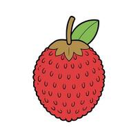 a strawberry is shown in a cartoon style vector