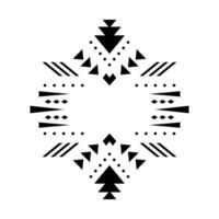 Aztec element, ethnic ornament. Tribal design, geometric symbol, navajo motif, isolated on white background. vector