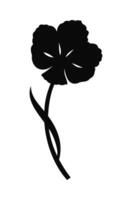 Tulip in black silhouette. Beautiful sketch flower, spring decor. Drawing simple element of minimal style for Easter, Mother Day, Canadian Tulip Festival vector