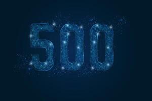 Abstract isolated blue image of 500 Internal server error concept. Polygonal low poly wireframe illustration. Website error, Network error, Cloud computing concept for landing page. vector