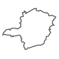 Minas Gerais State of Brazil map in gray line vector