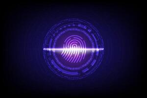 A hi-tech fingerprint scan symbolizes cyber security, blending futuristic design with advanced technology vector