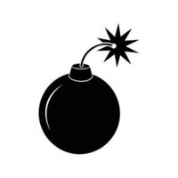 Danger Incarnate A stark, graphic representation of a classic bomb, rendered in bold black against a pristine backdrop, embodying the essence of explosive potential. vector