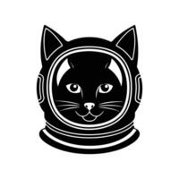 Cosmic Kitty A captivating black cat wearing an astronaut helmet, gazing out towards an expansive space, embodying dreams and exploration. vector