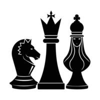 Chess Pieces Artistic representation of classic chess pieces. Highlighting the Knight, King and Queen with a minimalistic style. vector