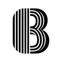 The Elegant B Striking black and white design of the letter B features artistic lines and shapes, showcasing a modern and stylish aesthetic. Perfect for creative projects and branding. vector