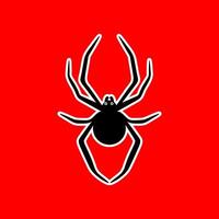 Bold Spider Silhouette on Red Background vector