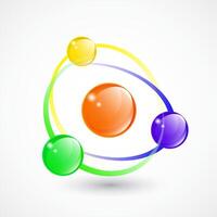 abstract color globes symbol atom model vector