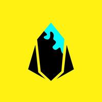 Abstract Geometric Crystal with Cyan Accent vector