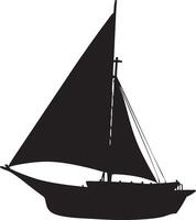 Classic Sailboat Silhouette Icon for Marine and Ocean Graphics vector