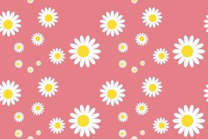 Blossom Daisy Pattern Printable. Bloom Floral Print With White Flowers. Background for Trendy Fabrics, Wallpapers. vector