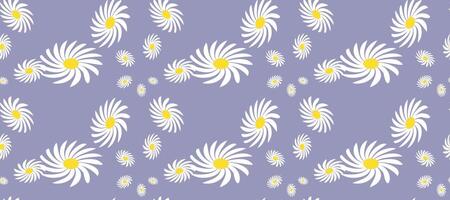 Blossom Daisy Pattern Images. Bloom Floral Print With White Flowers. Background for Trendy Fabrics, Wallpapers. vector