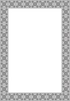 square European black outline ornament. Rectangular pattern, circle, ring of the Middle Ages. Revival border. Decorations of palace and churche vector