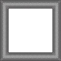 monochrome black square Yakut ornament. An endless rectangular border, a frame of the northern peoples of East vector